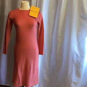 Lightweight long sleeve sweater dress in 7/8